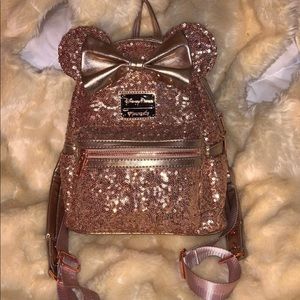 Loungefly Rose Gold Sequins Disney Parks Backpack